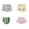 Shorts enkelibb barn sommar denim shorts med söt orange bananmönster tc märke småbarn kläder barn pojkar flickor designer byxor 230627