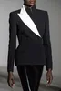 Designer Women Blazer Custom Made Black White Evening Party Ladies Tuxedos Slim Fit Jacket Only One Piece