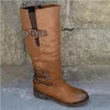 Ботинки s Knight Autumn, однотонные, с круглым носком, на низком каблуке, с пряжкой и ремнем, удобные, большого размера, для пешего туризма, в стиле вестерн, Bota Cano Longo 230628