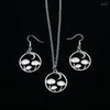 Collier boucles d'oreilles ensemble 1 pièces Sanlan rétro personnalité lune champignon pour femmes cadeau bijoux