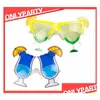 Outros suprimentos para festas de eventos Beach Bums Plastic Drinkware Set Hawaiian Toy Glasses With Sunshade Sunglasses And Lemon Wine Glass For Dhupm