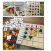 Other Toys Children's Wooden Montessori Kids Logical Thinking Training Direction Color Cognition Early Learning Educational Board Game 230627