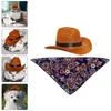 Costumi per gatti Cappello per animali domestici Asciugamano a triangolo Cowboy messicano Elegante Bandana per cani Decorazioni per abbigliamento Sciarpa triangolare Set per feste in poliestere