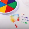 Frimärken roliga 6 färger bläck pad stamp diy finger målning hantverk kortskapande stor runda för barn som lär sig utbildning ritning leksaker 230627