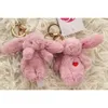 Poupées en peluche dessin animé mignon en peluche lapin porte-clés amour pompon bibelot bébé jouet fille sac voiture téléphone portable pendentif bijoux cadeau 230628