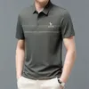 Мужские поло Hazzys Causal Polo Korea Golf Summer Полосатый принт на пуговицах Одежда Деловая мужская уличная футболка с коротким рукавом Топы 230627