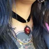 Anhänger Halsketten Gothic Vampir Geprägte Charme Halskette Für Männer Frauen Roten Kristall Mode Hexe Schmuck Geschenk Geheimnis Choker 2023