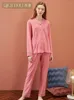 Ropa de dormir para mujer, cárdigan de otoño e invierno para mujer, blusas de algodón, camisetas de manga larga para dormir, pantalones, conjuntos de bata de bambú, pijama, Homesuit