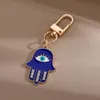 Elegante Emaille Handvorm Evil Eye Sleutelhangers Sleutelhanger Tas Portemonnee Versieren Sieraden