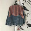 Women's Jackets Female Summer Original Plus Size Outerwear Literary Stitching Color Loose Casual Short Denim Jacket