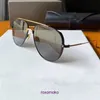 Hommes Femmes DITA Lunettes de soleil DTS141 A 06 Double Stitch Real Gold Plating Cadre Ovale Business Style Top Qualité Ultra Léger Alliage Boîte D'origine VOID