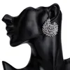 Kaimei 2018 neue Bestseller Luxus elegant übertrieben große Hochzeit voller Diamant Silber Ohrring Ohrringe Schmuck-Set