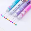 Pennen 24 PCS/Lot Multicolor Unicorn Flamingo Dinosaur Ballpoint Pen Cute 10 Colors Ball Pens Material School Schrijfbenodigdheden