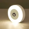 Touch Sensor LED 3 -lägen USB -laddningsbar magnetisk basvägglampa Rund Dimning Small Night Lights Room Decor HKD230628