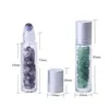 Packing Bottles Natural Gemstone Essential Oil Roller Ball Clear Pers Oils Liquids Roll On Bottle With Crystal Chips Drop Delivery O Dhh7H