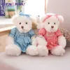 Stuffed Plush Animals 2 pcslot 26cm Lovely Couple Teddy Bear With Cloth Plush Toys Dolls Stuffed Toy Kids Baby Children Girl Birthday Christmas Gift J230628