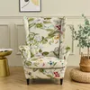 Stoelhoezen Vleugelstoelhoes met bloemenprint Stretch Spandex Fauteuilhoezen Nordic Verwijderbare relaxbank Kussenovertrekken met zitkussenhoezen 230627