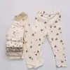Conjuntos de roupas com estampa floral conjunto de pijama para bebê roupas infantil roupas moletom terno infantil algodão tops calças 230627