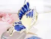 Creative Blue Rose Enamel Crystal Tea Cup Coffee Mug Butterfly Rose Painted Flower Water Cups Clear Glass with Spoon Set L230620