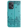 Capas para Xiaomi POCO X5 Pro F5 X4 M4 Redmi Note 12 4G 12C Google 7 7A Impresso Moda Flor Borboleta Carteira de Couro PU Parede de Gato Porta-Cartão Sensação de Pele Capa Flip Cover