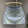 Spódnice Summer vintage mini dżinsowy projekt dżinsy A-line spódnice swobodne luźne talia krótka spódnica Koreańska odzież moda 230628