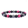 Strand Fashion Design 8mm Perles En Pierre Naturelle Extensible Bracelet En Oeil De Tigre Guérison Anxiété Bijoux Mandala Yoga Méditation