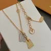 Luxury Designer 18K gold plated pendant necklace bead chain for men and women trendy jewelry fashion accessories gifts never tarnish