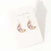 Ins Hot Sale Fine Jewelry Pendientes de Mujer透明な樹脂保存乾燥本物のクラフトイヤリングムーンシェイプ