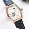 Longines Automatic Watch Hollow Watch Mens Menical Fashion Wristwatch Leather Leather Wathproofwatches Montre de Luxe 42mm Moon Phase