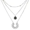 Ожерелья с подвесками Skute Boho, винтажные серебряные бусины, цветок, ретро, многослойные, для женщин, модное колье, этнические украшения