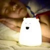 Luzes Urso Fofo LED Luz Noturna Decoracion Lampara De Noche Ddormitorio Bebê Crianças Lâmpada de Cabeceira Sensor de Toque de Silicone Controle de Toque HKD230628