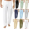 Heren nachtkleding Grote maten heren pyjama's Effen katoen linnen Slaapbroek Casual sportbroeken Yoga Thuis Bodems Comfortabel