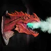 Decorative Objects Figurines 3d Wall Mounted Sculpture Evil Dragon Spray Legend Prop Dinosaur Art Escape Room Halloween Decoration Life-like Glow 230627