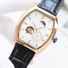 Longines Automatic Watch Hollow Watch Mens Menical Fashion Wristwatch Leather Leather Wathproofwatches Montre de Luxe 42mm Moon Phase