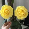 Decorative Flowers Lime Bright Yellow Artificial Roses For Wedding Table Centerpiece Cake Decor Bridal Bouquets LNPE023