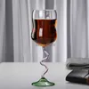 Spedizione gratuita Calice soffiato a mano in vetro borosilicato alto colorato vino rosso acqua caffè tazza di vetro L230620