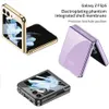 Transparenta hårda fall för Samsung Galaxy Z Flip 5 Case Plating Clear Protective Film Screen Cover