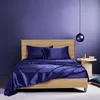 Conjuntos de cama de tecido de cetim de alta qualidade conjunto de lençol de cama queen size luxo grau a conjunto de roupa de cama sólido sedoso king size conjunto de capa de cama conjuntos de lençóis 230627