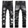 Designer Mens Jeans High Street Hole Star Patch Men Haftowane Damskie Panele Spodnie rozciągające rozmiar 29/30/31/32/33/34/36/38B5J7