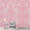 Papéis de parede rosa romântico para quarto de criança tridimensional pequena flor princesa fundo papel de parede mural do quarto