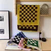 Handdoek Retro Kleur Matching Lange Nietjes Katoen Huidvriendelijke Handdoek Schaakbord Plaid Gezicht Badhanddoeken Zachte Absorberende Gezichtshanddoek 230627