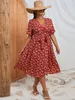 Платья больших размеров Finjani Wrap Dress Ditsy с цветочным принтом с поясом для вечеринок для женщин 2023 Размер одежды 230627