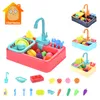 Kitchens Play Food Kitchen Toy Plastic Dish Wash Sink Set Children Simulation Pretend Role Play Housework Kit Early Educational Toys For Children 230627