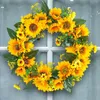 Decorative Flowers Sunflower Wreath Festival Door Light Up For Windows Outside Christmas Bulk Preserved Boxwood 20