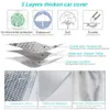 Covers Buildremen2 Thick Car Cover 3 Layer Aluminum Foil Polyester Taffeta Cotton Waterproof Sun Rain Hail Resistant Auto CoverHKD230628