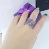 Cluster-Ringe aus S925-Sterlingsilber. Schmuck erbt klassischen thailändischen feinen Damen-Amethyst-Ring