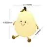 s LED Night Pear USB Laddningsbar färgglad dimning Touch Silicone Table Lamp Bedside Decoration Light Kid Gift HKD230628