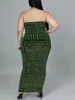 Plus -klänningar 5xl Size Sexig kvinnokläder Tube Top Ladies Slim Fit Printed Midi Dress Fashion and Leisure Overized 230627