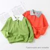 T shirts Autumn Spring Casual 2 3 4 6 8 10 Years Children Turn down Collar Long Sleeve Color Patchwork Sweatshirt For Kids Baby Boys 230627