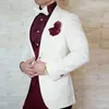 Mäns kostymer kostym homme elfenben män för bröllop casual affär man kläder skräddarsydd brudgum tuxedos outfit 3 bit trajes de de